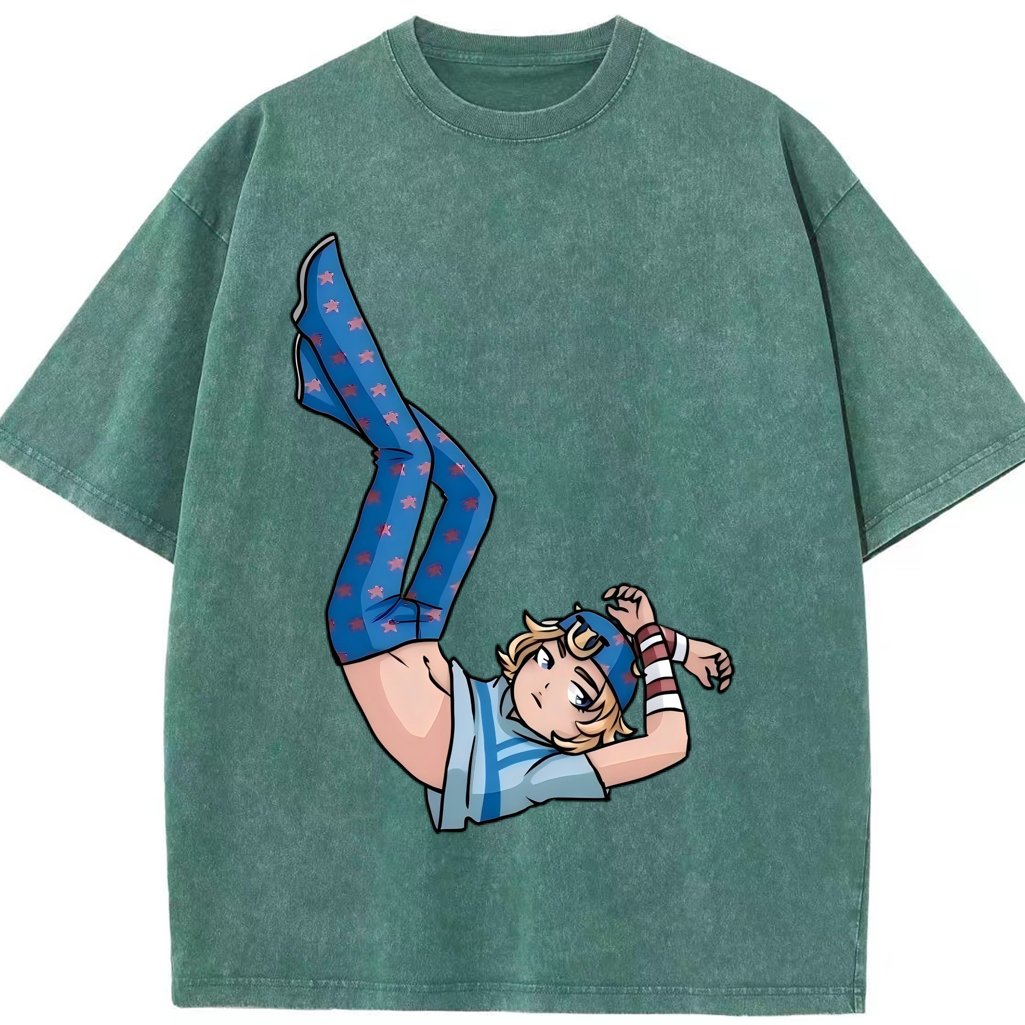 （画像用） ジョジョの奇妙な冒険 グイード?ミスタ JoJo's Bizarre Adventure Guido Mista 綿100% ヴィンテージ風 半袖Tシャツ（フロントプリント）